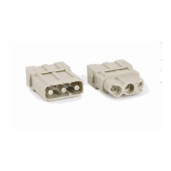 Insert HM modulaire, Raccordement à vis axiale, mâle, 3 pin, 40A, Polycarbonate 